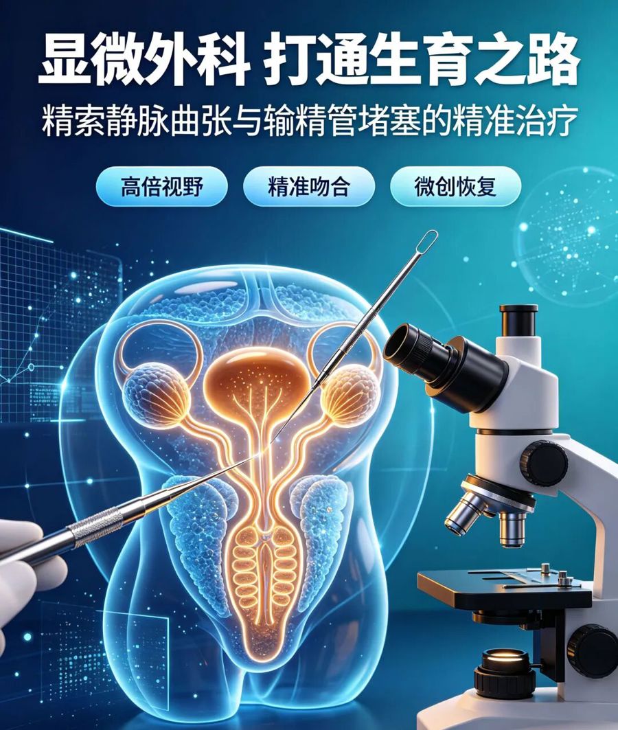 健康科普 | 一文看懂“精索静脉曲张”和“输精管堵塞”显微外科技术