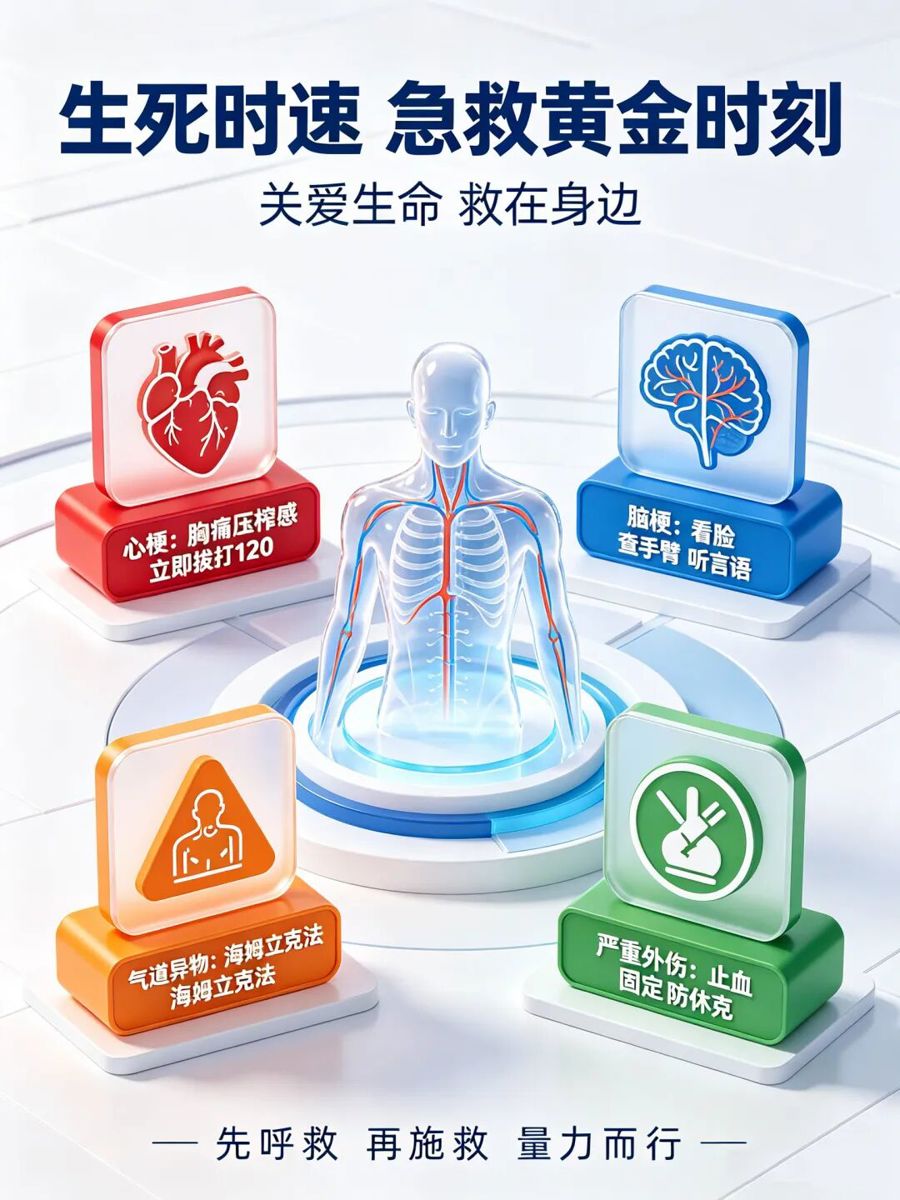 健康科普 | 一文看懂和学会“四大急症急救”知识